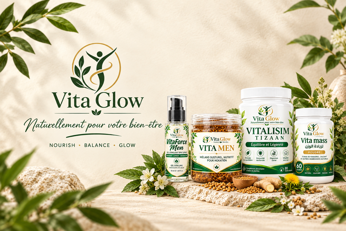 Bannière Vita Glow avec les produits